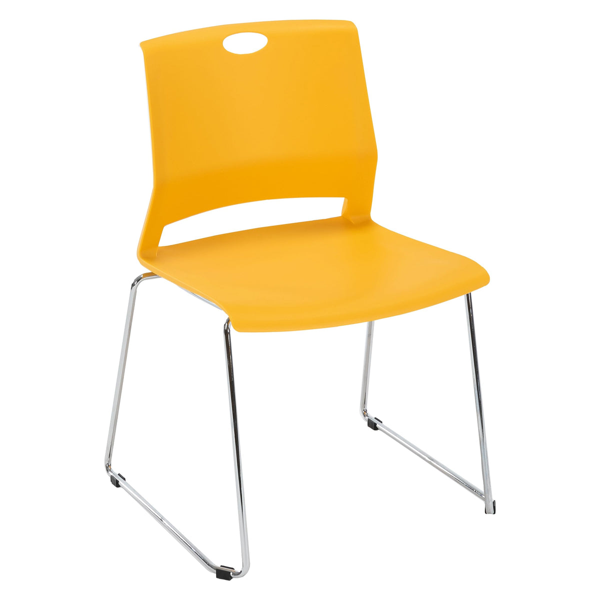Sidanli Yellow Stacking Chairs-set of 4, 21 inches (L) x 22 inches (W) x 32 inches (H)