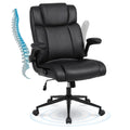 Ermnois Ergonomic Executive Office Chair, Pu Leather Computer Chair, Black, Set of 1, Updated Version Black