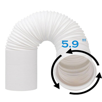 YOUHO 5.9" (6") Portable Air Conditioner Hose AC Exhaust Hose Vent | Anti-Clockwise Thread & Length up to 80"?with LG, Delonghi and Many More.
