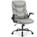 Sweetcrispy Office Desk Chair, Heavy Duty Computer Chair, Pu Leather, 20" L x 21.85" W x 44.48" H, Grey