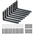 Corner Brace 8 Pcs Shelf Bracket Heavy Duty Black Steel L Corner Brace, Decorative Joint Angle Bracket for Shelf 5 InchX3 Inch Shelves Wall Hanging Bracket with Screws (125X75mm(5 InchX3 Inch)(4PCS)