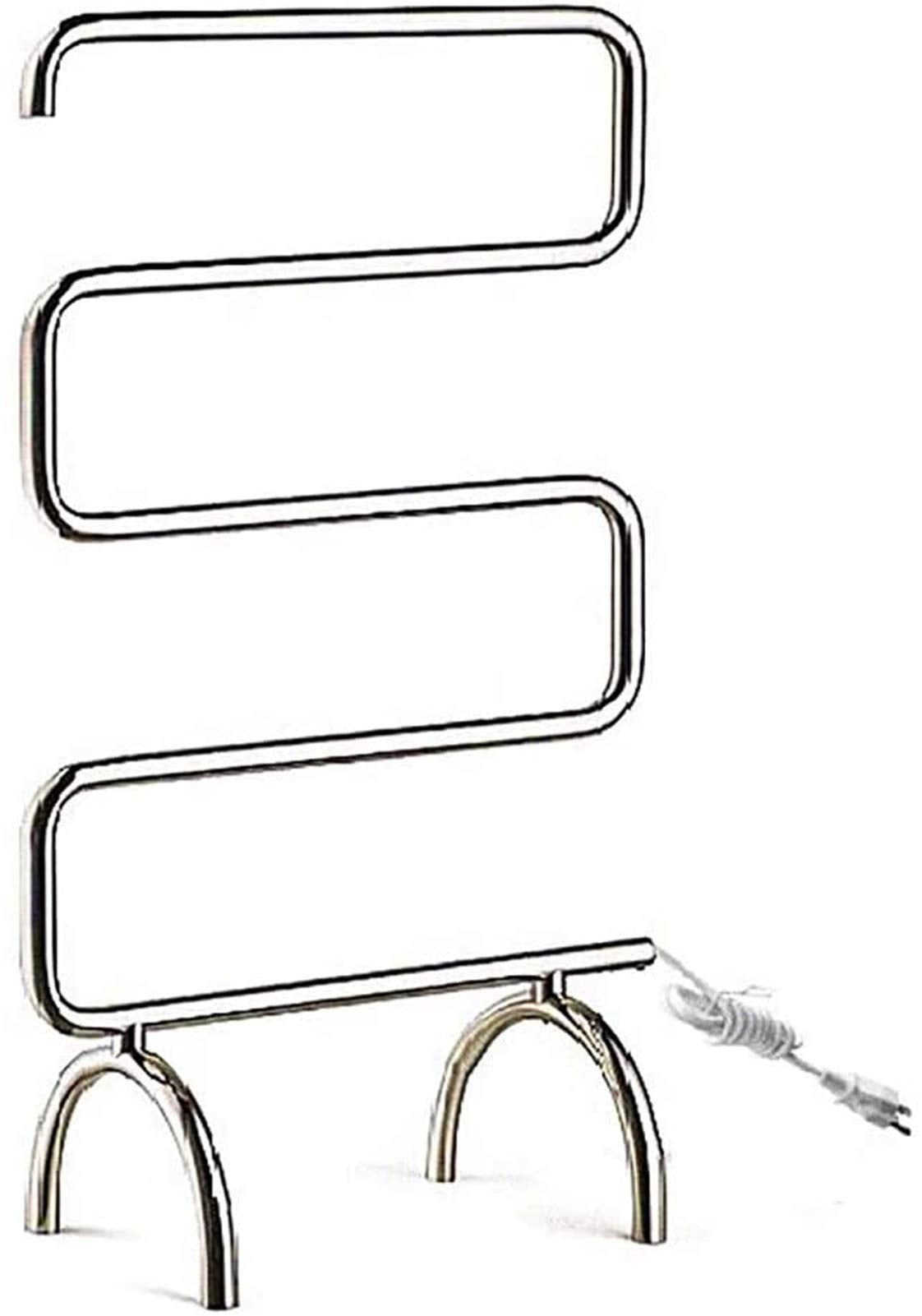 Bathroom Wall Heater Free Standing Electric Heated Towel Warmer, 5 Bar Stainless Steel Laundry Dryer Rail Rack Electric Heated Towel Warmer