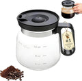 16 Oz Glass Coffee Mug That Looks like a Coffee Pot Style Shape, Mini Heatproof Large Capacity Clear Cup with Travel Lid & Straw for Hot Teas, Hot Chocolate, Office Desk Gift