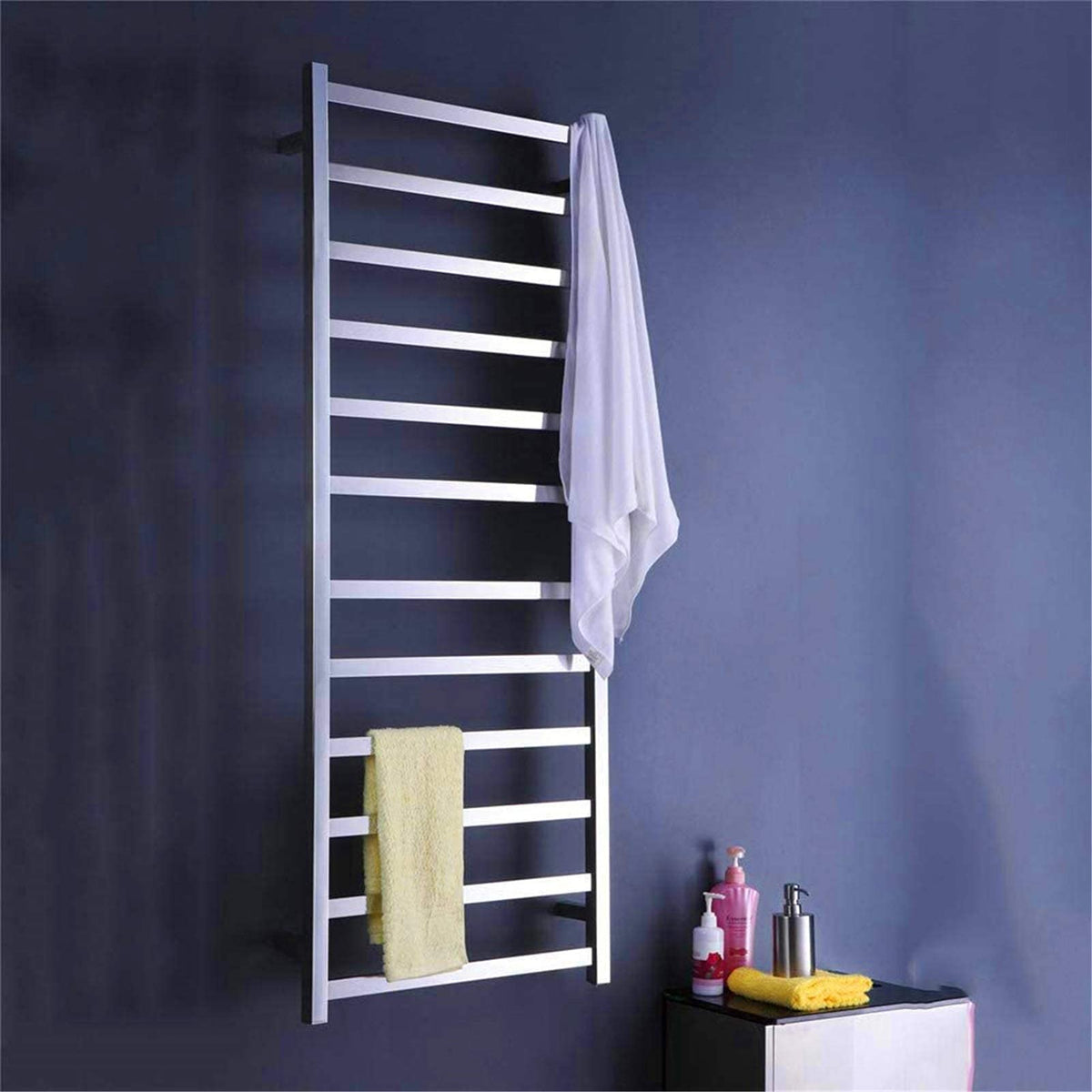 Heated Towel Rail Rails Towel Warmer,Towel Warmer, Electric Towel Rack Bathroom Electric Stainless Steel Safety Energy Saving Towel Dryer Bathroom Accessories (Size : Hardwring)