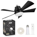 EEK Socket Fan Light with Ultra Quiet Design, 20.5? Ceiling Fans with LED Lights and Remote,Screw in Fan Light for E26/E27,3Speeds 3Colors 3000-6500K,1200 (Black)