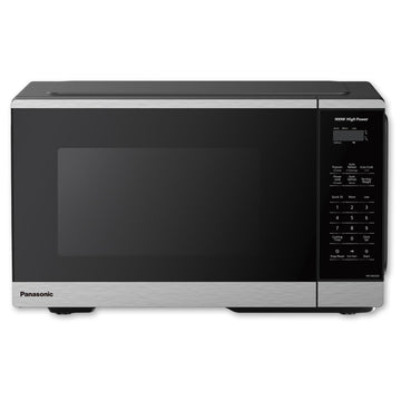 Panasonic Countertop Microwave Oven, 900W, 0.9 Cu. Ft., Sensor Cook and Reheat, 10 Power Levels, Auto Defrost, Keep Warm, Child Lock, Black Stainless Steel - NN-SB44QS