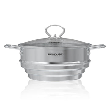 SUNHOUSE 5 QT Stainless Steel Steamer Basket for Pot, Universal Insert