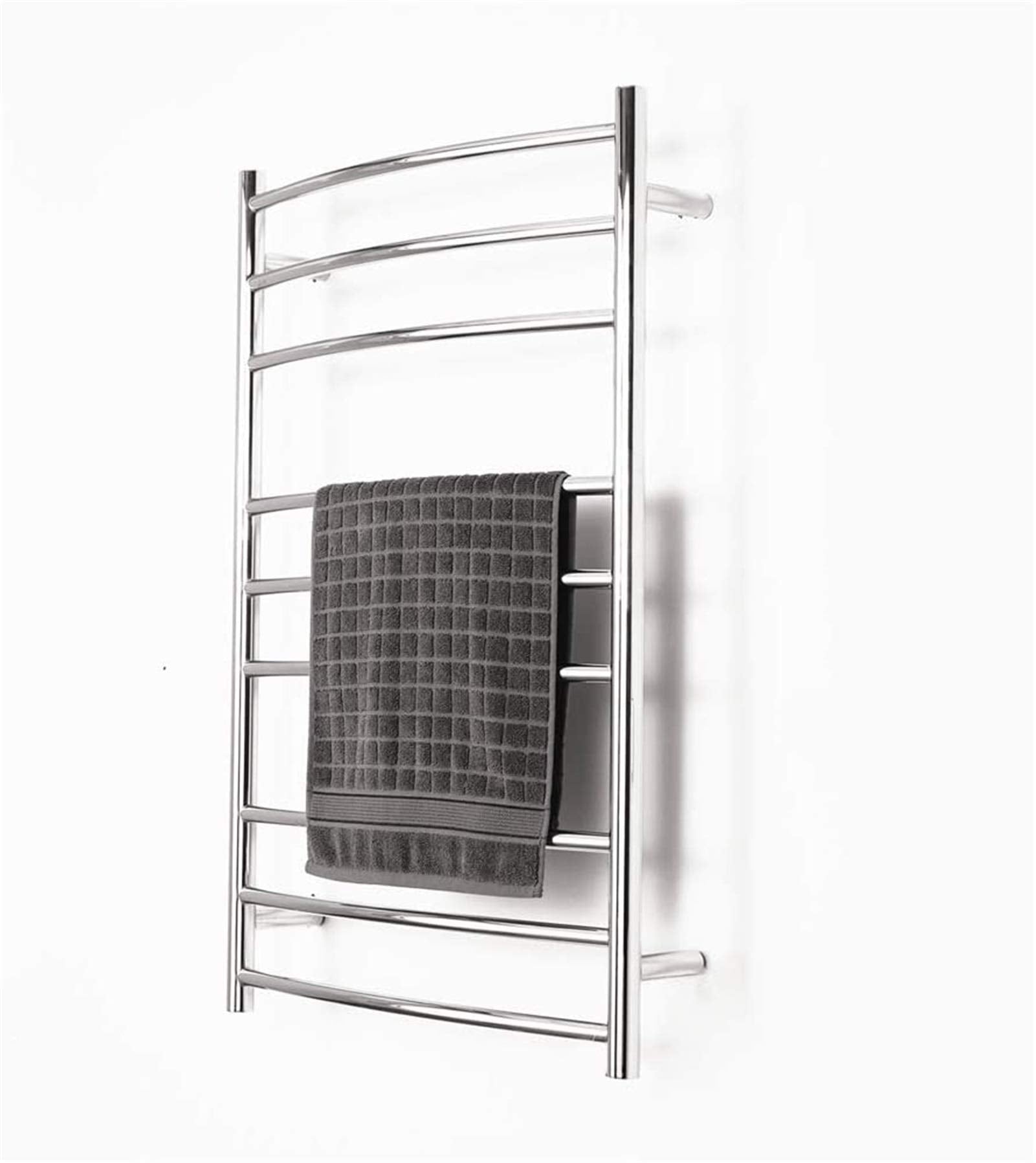 Bathroom Wall Heater Stainless Steel Electric Towel Rack, Curved Electric Heating Towel Bar, 9-Layer Towel Warmer,Open Line