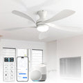 Sofucor Smart 52'' Low Profile Ceiling Fan with Lights and Remote, Flush Mount Ceiling Fan Work with APP/Alexa/Google for Modern Bedroom Living Room Patio, Dimmable LED Quiet Reversible DC Motor