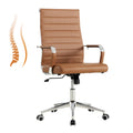 Okeysen Ergonomic Office Desk Chair, Modern Pu Leather Conference Room Chairs Ribbed, High Back Executive Swivel Rolling Chair for Home, Office