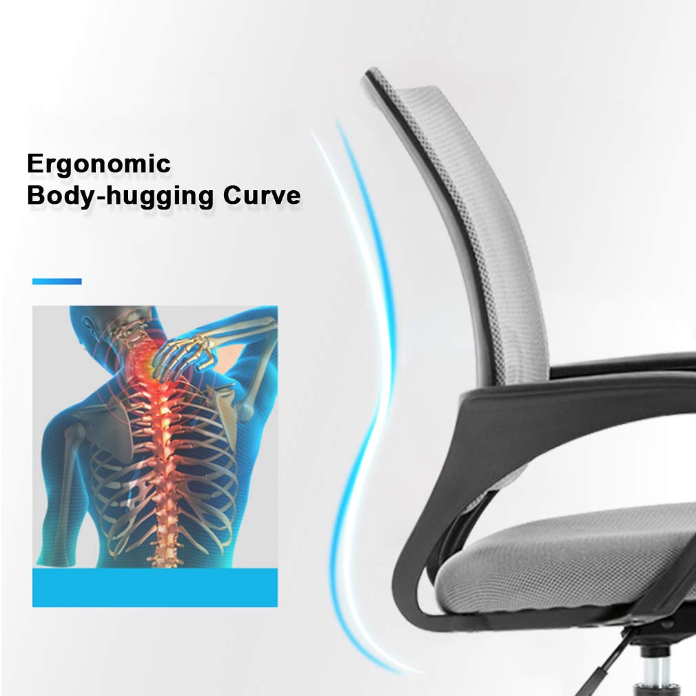 Office Chair Desk Chair Computer Chair Ergonomic Executive Swivel Rolling Task Chair for Back Support,2 Pack, 2 Pcs, Grey