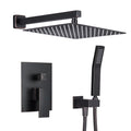 Rain Shower System 12 Inches Shower Combo Set Oil Rubbed Bronze Wall Mount Faucet Bathroom Faucets with Rainfall Shower Head and Hand Shower