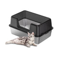 Stainless Steel Cat Litter Box, Extra Large Covered Litter Box for Big Cats, Enclosure XXL Metal Litter Pan Tray, High Sided,Anti-Leakage,Easy Cleaning, Non-Sticky,23.6 x 15.7 x 14.37,B