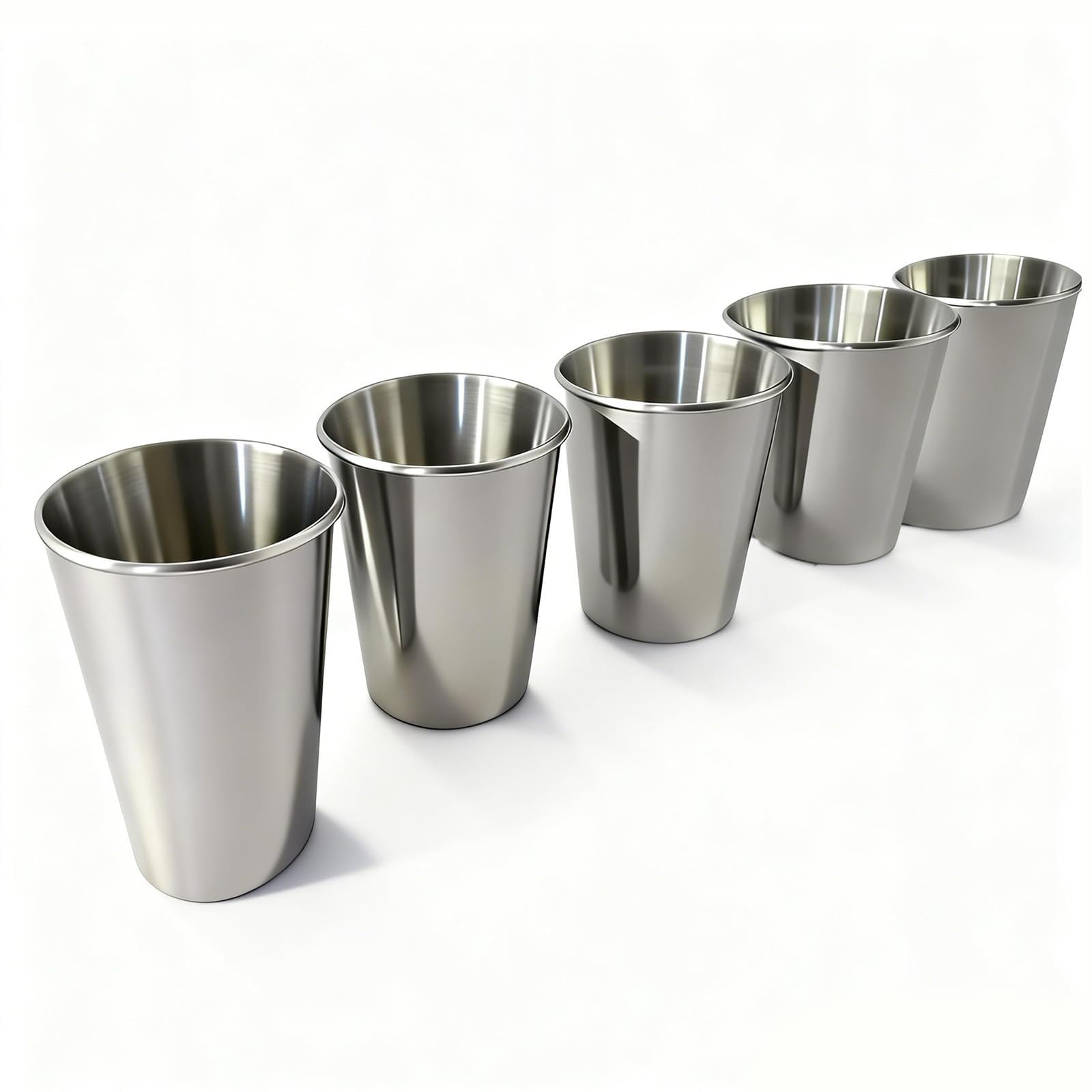 Unbreakable 10 oz Stainless Steel Kids Cups (5 Pack) - BPA-Free Premium Stackable Metal Pint Cups for Home, Outdoor & Children's Daily Use