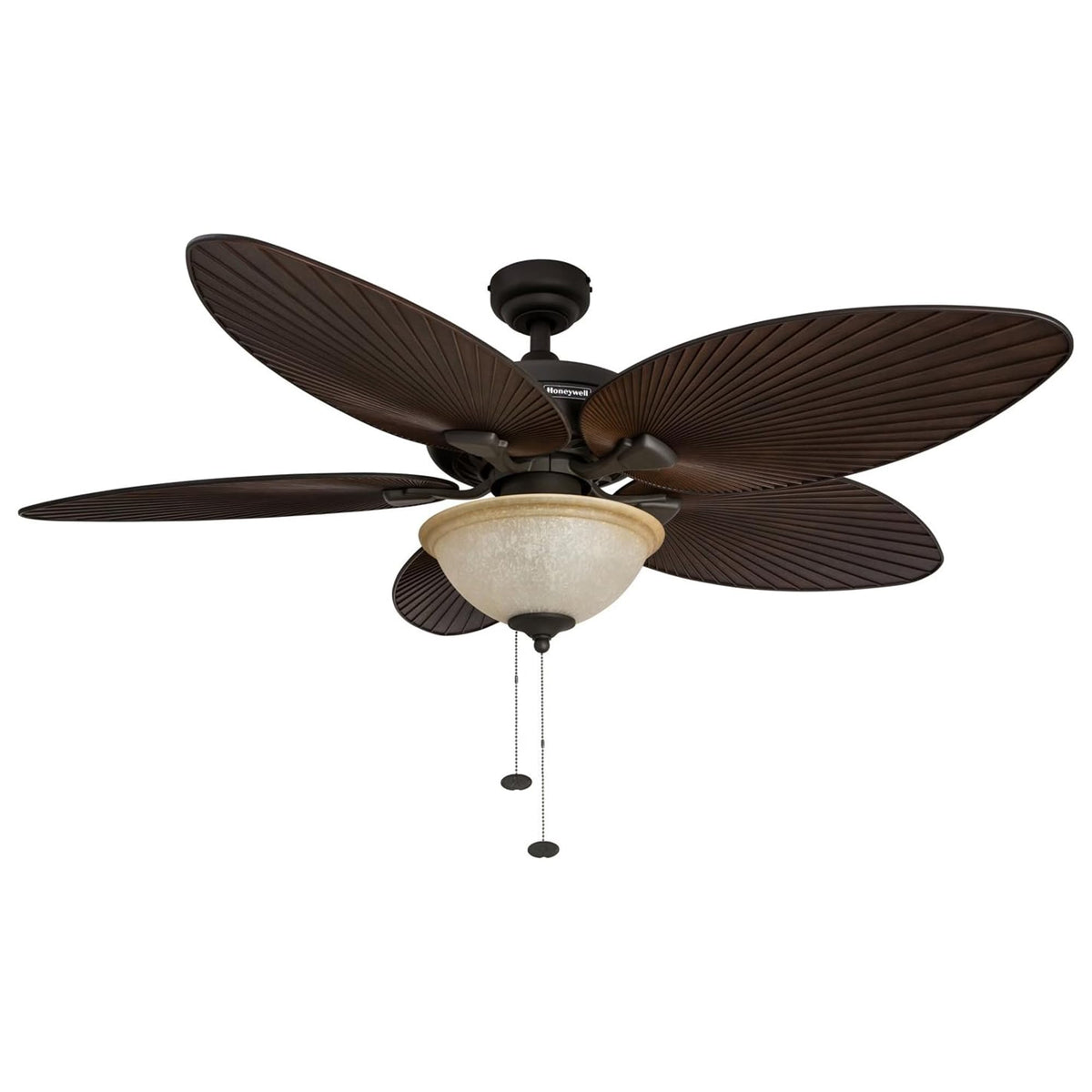 Honeywell Palm Island 52 Inch Tropical Ceiling Fan with Bowl Light, Bronze