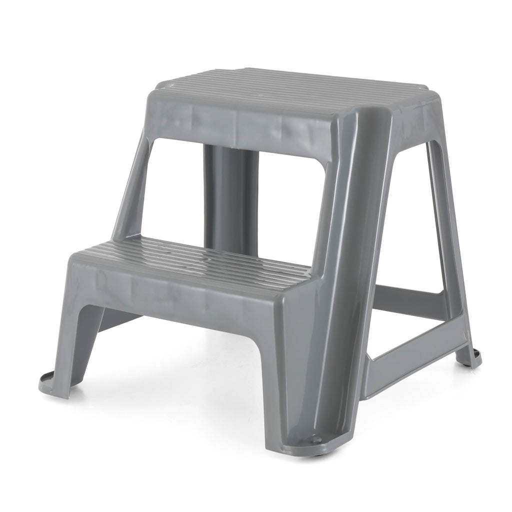 Gracious Living 2-step Stool, Portable Plastic Stepping Stool for Dorm, Home, Classroom, or Office, 18"l X 18.75"w X 16"h - 300 Pound Capacity,