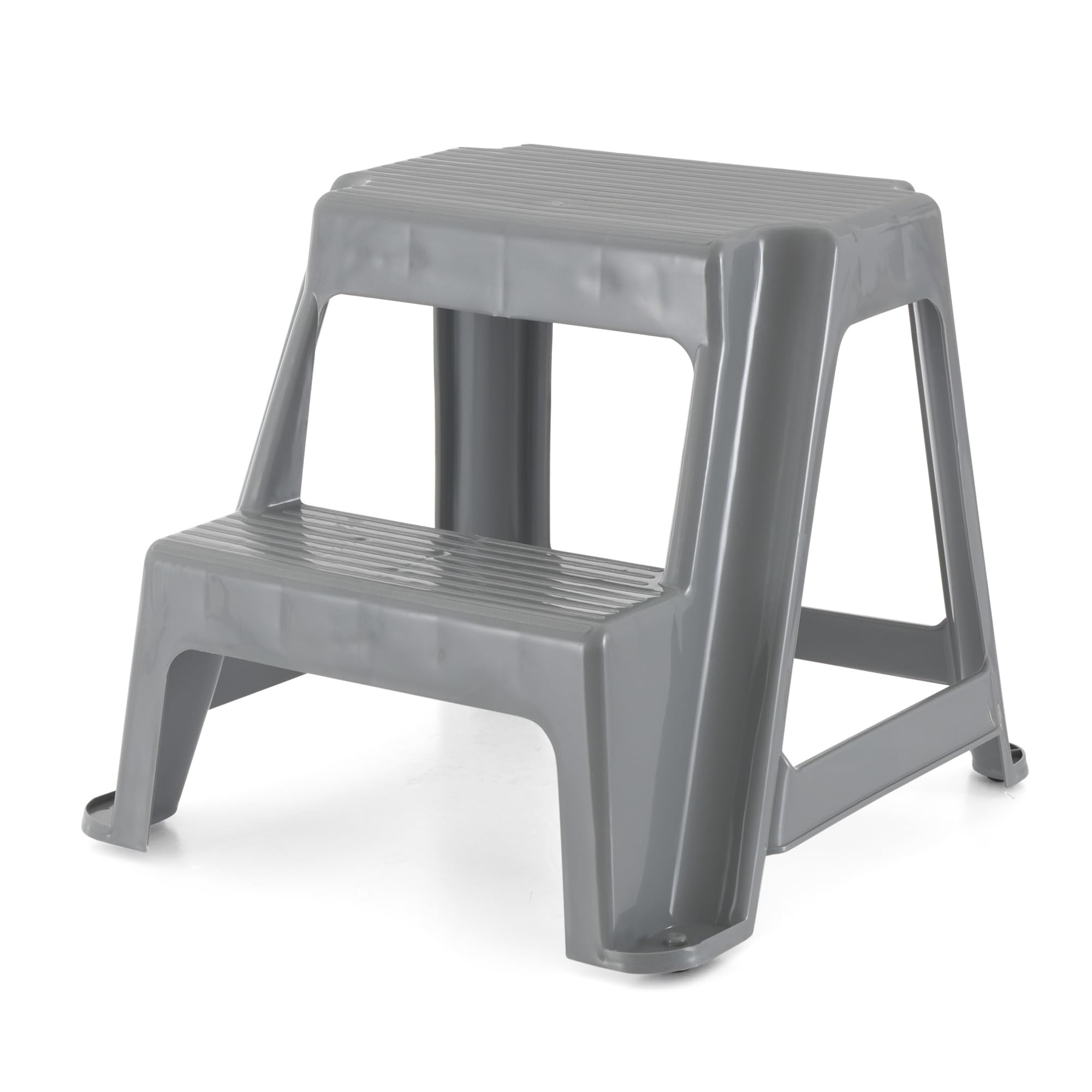 Gracious Living 2-step Stool, Portable Plastic Stepping Stool for Dorm, Home, Classroom, or Office, 18"l X 18.75"w X 16"h - 300 Pound Capacity,