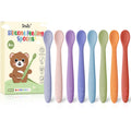 8-Piece Silicone Baby Spoons - Infant Spoons First Stage Self Feeding Baby Led Weaning Supplies Toddler Training Utensils Soft Chewable-Tip Bendable BPA-Free Dishwasher Safe Boil-proof