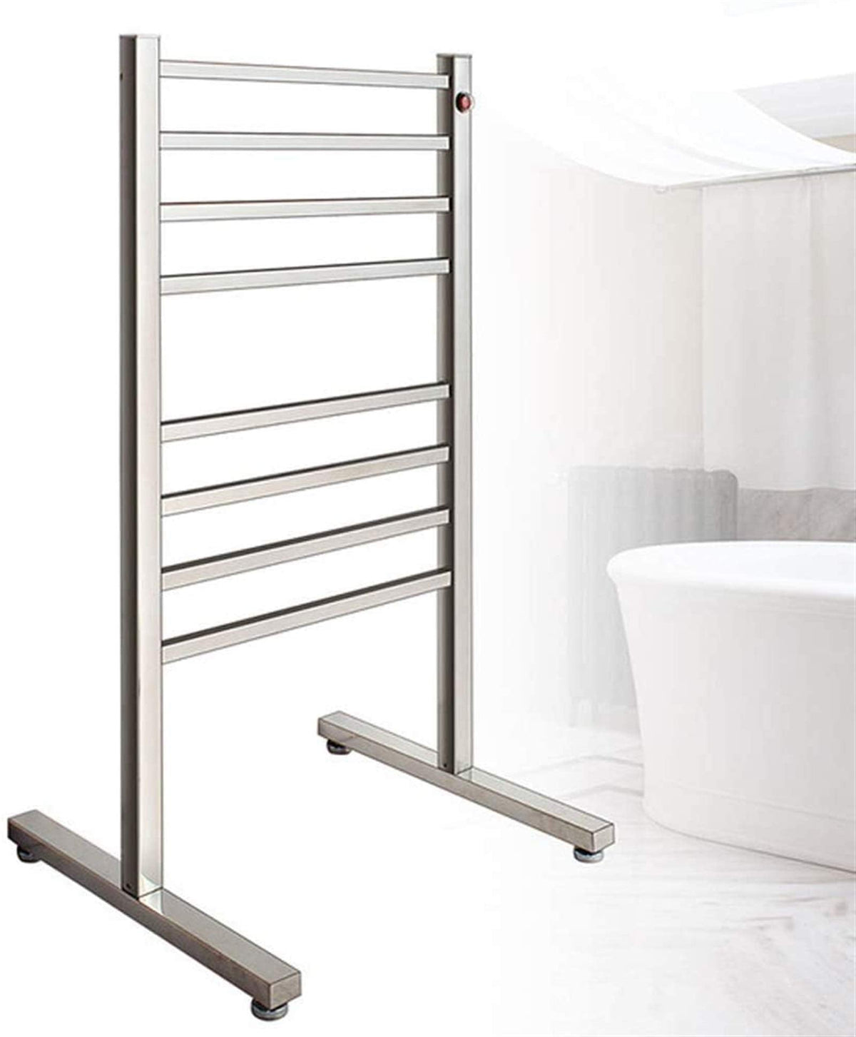 Bathroom Wall Heater 8Bar FreestandingTowel Warmer, Electric Heated Towel Rack and Drying Rack Home Bathroom 96W ElectricTowel Warmer, Hot Towel Rack(