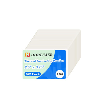 HORLIMER 100 Pack 2 x 3.5 Thermal Laminating Sheets, Clear Business Card Laminating Pouches 2.5 x 3.75 for Laminator, 5 Mil