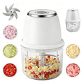 Electric Garlic Chopper, 2026 Upgraded Mini Food Processor 350ml, Cordless USB Rechargeable Food Chopper with 6 Stainless Steel Blades & Thickened Glass for Garlic Ginger Nuts Meat (350ml-White)
