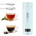 Portable Electric Kettle for Travel, Small Hot Water Kettle with NTC Temperature Control and Auto Shut-Off, 316 Stainless Steel, Blue 120V & 15oz