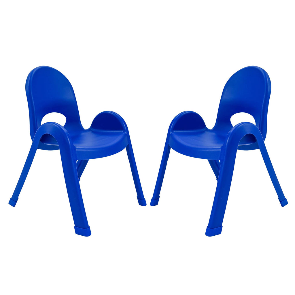 Children’s Factory Value Stack 13" Child Chair, Royal Blue, 2 Pack, Stackable Ergonomic Seating Solution for Classrooms and Homeschools