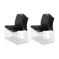 Vingli 8 Pack Plastic Stacking Chairs, Stackable Office Chair, Black