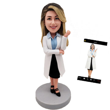 MYBOBBLE Female Pharmacist Gifts Custom Bobblehead Bobbleheads Figures Personalized Graduation Birthday Gifts for Doctor Surgeon Dentist Doctor Graduation