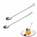 9.5 Inch Long Handle Stainless Steel Spoon - 2-Pack Ice Tea Spoon, Coffee Stirrer, Cocktail Mixing Spoon & Ice Cream Scoop, Dishwasher Safe, Ergonomic Thick Handle for Home, Bar & Parties