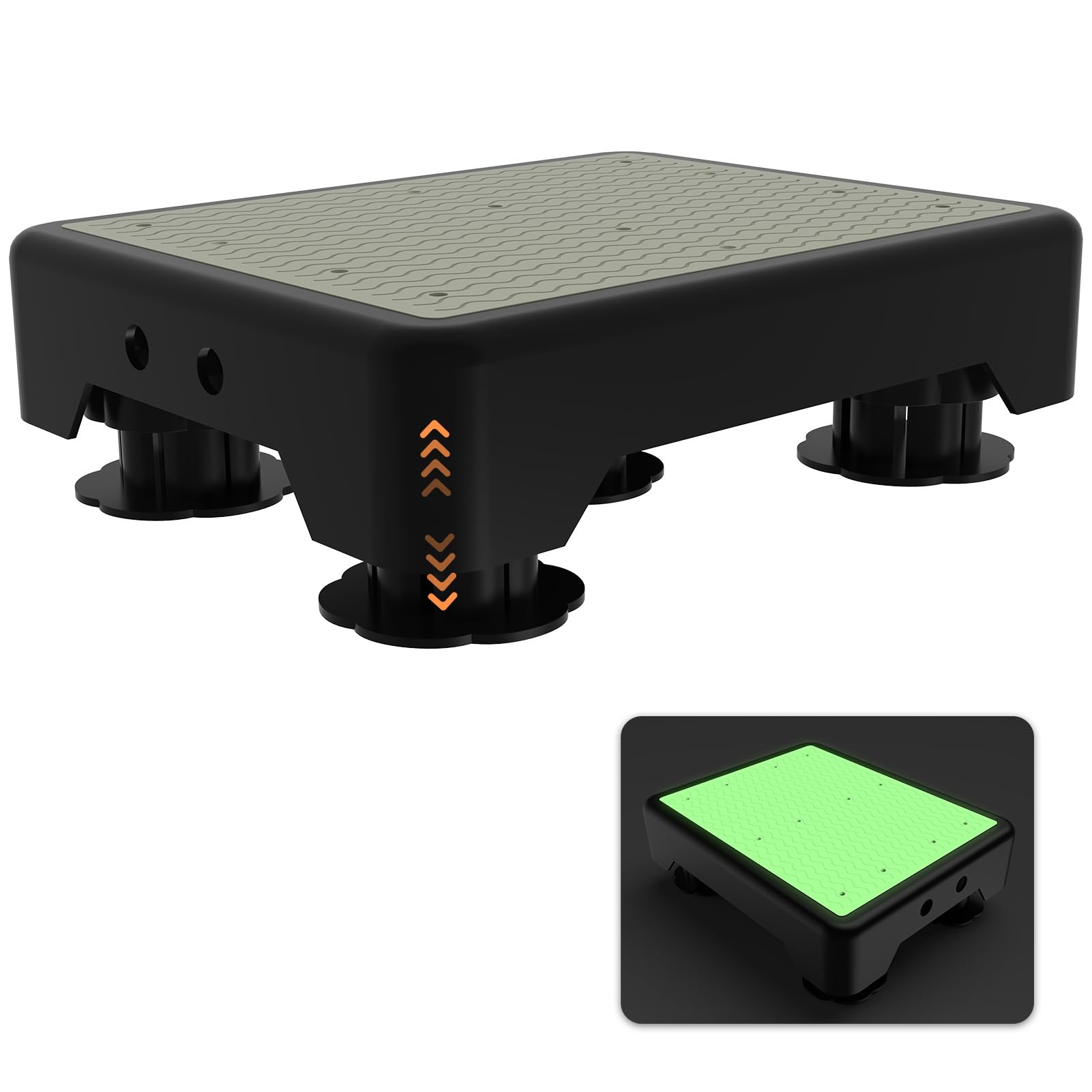 Adjustable Step Stool for Adults, Noctilucent Bed Step Stools, 660 Lbs Capacity Non-slip Safety Step Platform Indoor and Outdoor for Seniors
