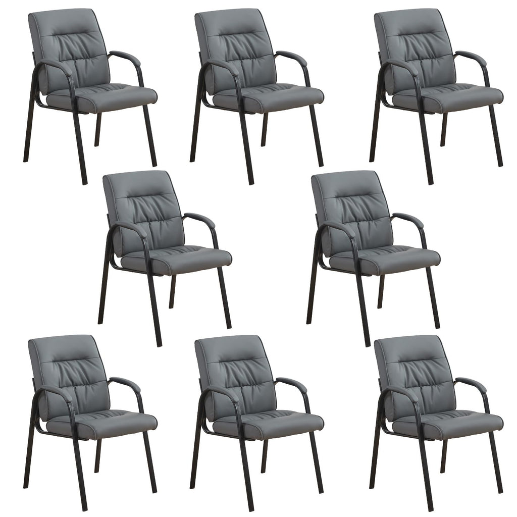 Boiskom Big&wide Office Guest Reception Chairs Set of 8, Conference Room Chairs Waiting Room Chairs, Modern Leather Office Desk Chair No Wheels