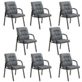 Boiskom Big&wide Office Guest Reception Chairs Set of 8, Conference Room Chairs Waiting Room Chairs, Modern Leather Office Desk Chair No Wheels