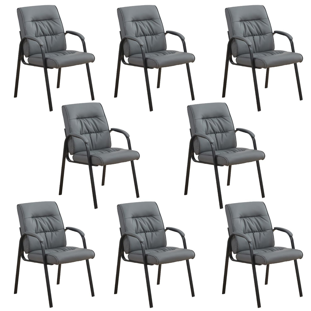 Boiskom Big&wide Office Guest Reception Chairs Set of 8, Conference Room Chairs Waiting Room Chairs, Modern Leather Office Desk Chair No Wheels
