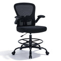 Drafting Chair Tall Office Chair, Standing Desk Chair with Flip-up Armrests, Breathable Mesh High Chair Adjustable Height, Ergonomic Computer