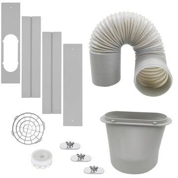 Portable Air Conditioner Window Vent Kit with 5.9 Inch Diameter 59 Inch Length Exhaust Hose Adjustable Window Seal for Horizontal&Vertical