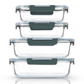 M MCIRCO [80 oz & 36 oz Extra Large Glass Food Storage/Baking Containers Set with Lids, 2 Pack 80 oz(10 cup)&2 Pack 36 oz (4.5 cup) Airtight Glass Container,Microwave,Oven,Freezer and Dishwasher
