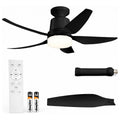 28.35" Socket Fan Light with Remote, Ceiling Fan Lights with E26 Base, 4 Speeds, 3000K-6500K Dimmable LED, 2-in-1 Socket Light for Patios, Garage, Bedroom, Living Room, Closet, and Small Rooms (Black)