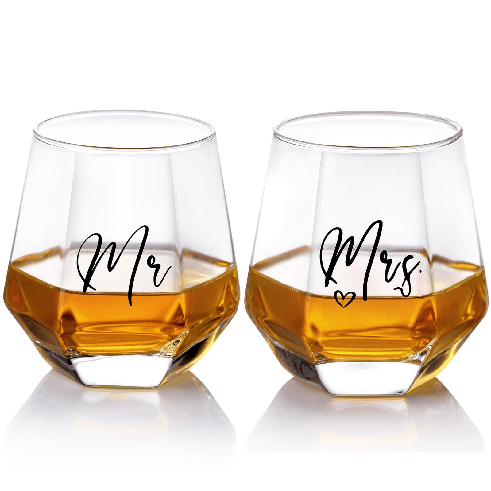Mr and Mrs Wine Glasses Wedding Gifts for Bride and Groom-Gifts for Bridal Shower Engagement Wedding and Married Anniversary-His & Hers, Engagement Gift.