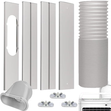 Portable Air Conditioner Window Vent Kit with 5.9" Exhaust Hose Universal Portable AC Window Seal Kit Adjustable 59 Inch Length Exhaust Hose for Sliding Horizontal&Vertical Windows