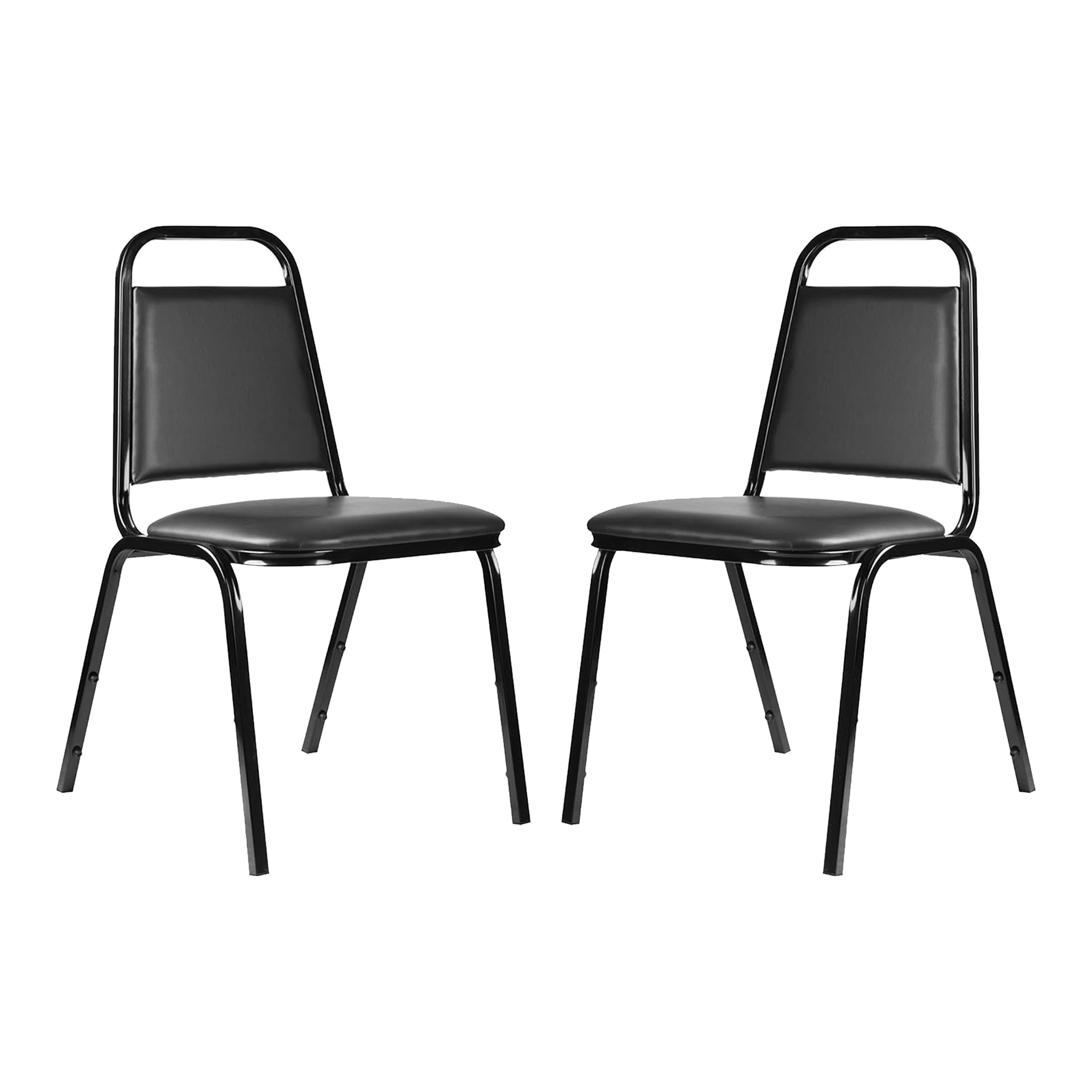 Oef Furnishings Oef9110-b/2 Banquet Chairs Premium Commercial Seating (2 Pack, Vinyl, Black, Black Frame), 32"H x 17.5W x 22"D