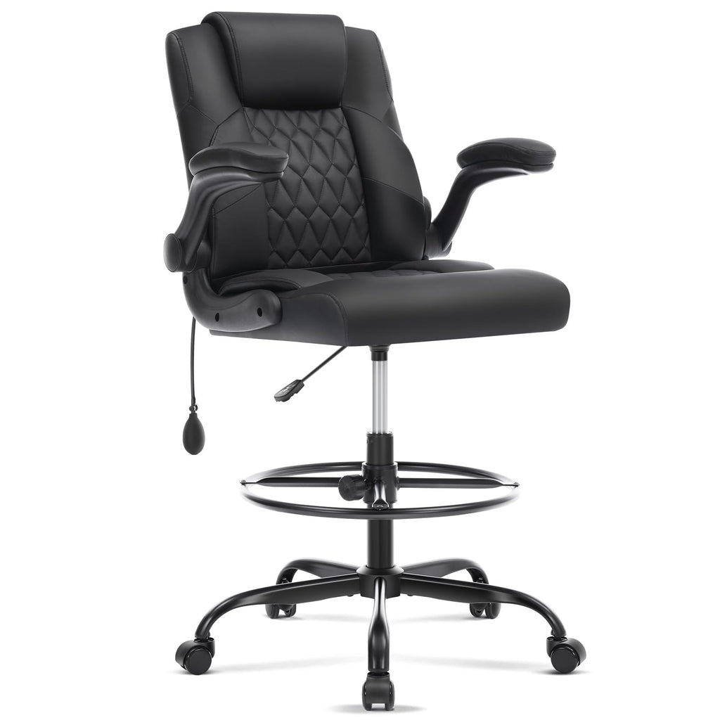 Morkprism Drafting Chair,tall Office Chair for Standing Desk,black, 23.6 inches (W) x 23.6 inches (D) x 40 inches (H)