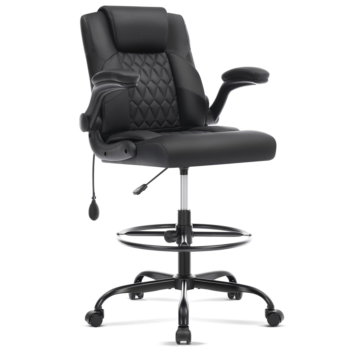 Morkprism Drafting Chair,tall Office Chair for Standing Desk,black, 23.6 inches (W) x 23.6 inches (D) x 40 inches (H)
