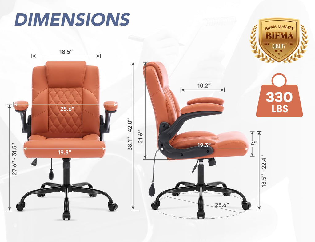 Morkprism Office Chair,executive Computer Desk Chair,brown, 25 inches (W) x 25 inches (L) x 40 inches (H)