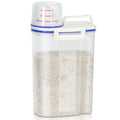 Rice Container 4 Lbs / 2 Kg Rice Dispenser with Measuring Cup, BPA-Free Plastic Kitchen Pantry Food Storage Holder for Oatmeal Flour Grain, Small Pet Cat Dog Food Container