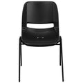 Flash Furniture Hercules Kids 12 in Ergonomic Stack Chair, Black, Pack of 1, Black Plastic/black Frame