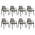 Cllatina Waiting Room Chairs with Padded Arms Leather Guest Chair No Wheels for Office Reception and Conference Desk Gery, 8pk, Grey
