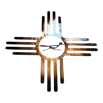 Southwestern Zia with Roadrunner Metal Wall Art Decor 18 ", 20", 24" or 30"