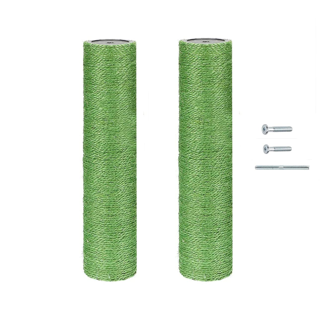 2-Pack Cat Tree Replacement Post 17.75" L, 2.75" Ø Green Cat Scratching Post Replacement Pole with M8 Screw