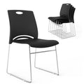 Vingli 5 Pack Plastic Stacking Chairs, Stackable Office Chair, Black